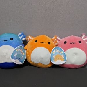 5 inch 2021 squishmallow axolotl trio Nico miss V Archie